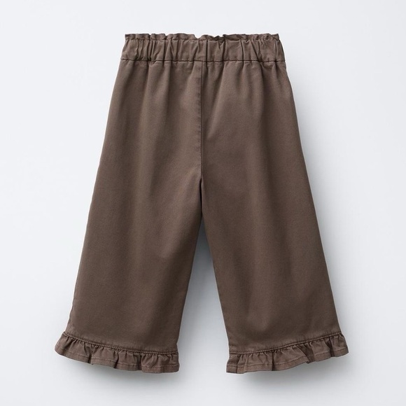 Zara Brown Ruffled Pants size 1 1/2 years (18 months) - Picture 2 of 7